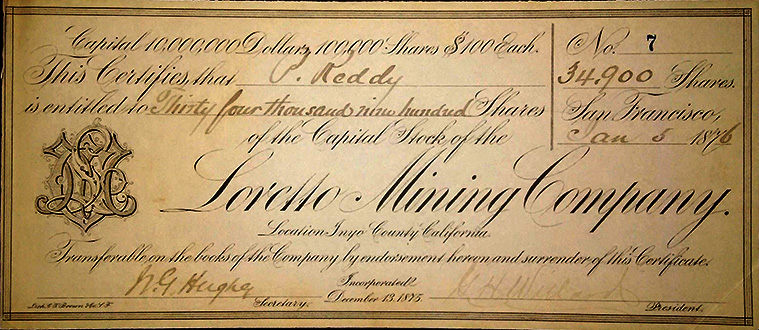 stock certificate